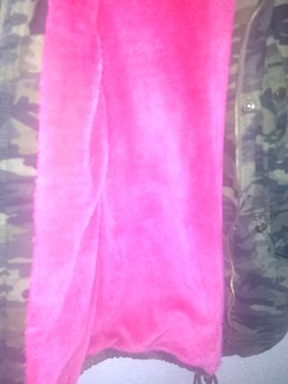 Cazadora militar con borrego rosa