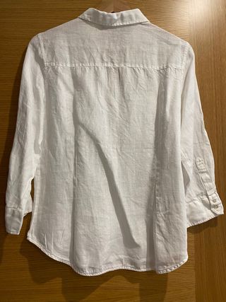 Camisa blanca verano botones bolsillos