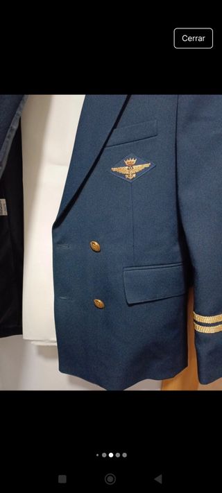 Traje de comunión niño azul y dorado