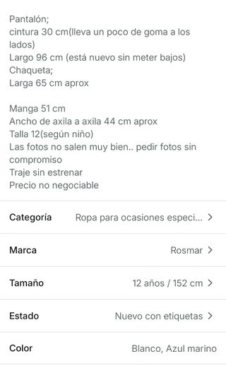 Traje de comunión niño azul y dorado
