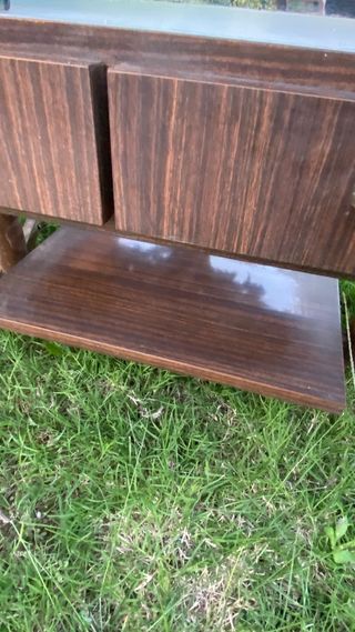 Mueble vintage madera y cristal