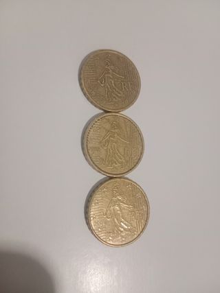 Monedas 10 céntimos: 2001, 2002, 2009