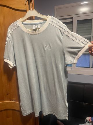 Camiseta Adidas Unisex Azul y Blanca
