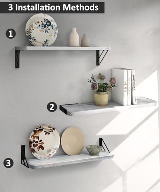 2 Estanterías Flotantes Madera 60cm