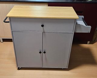 Mesa auxiliar cocina abatible con ruedas