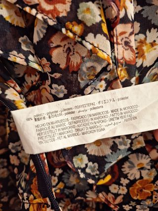 Crop top volantes estampado espalda abierta ZARA