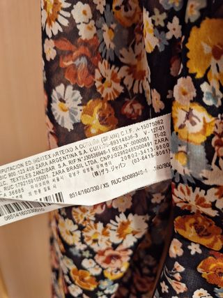 Crop top volantes estampado espalda abierta ZARA