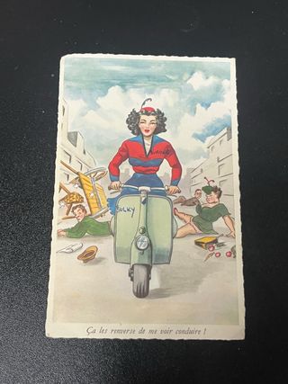 Cartolina vintage Vespa anni 50