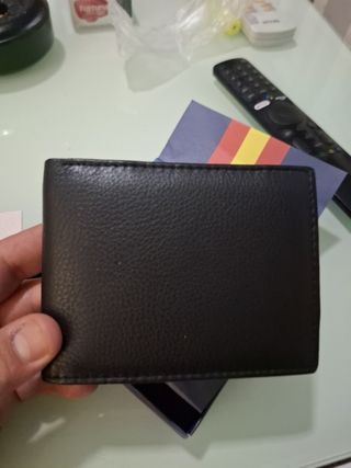 Billetera Negra con Tiras Bandera España