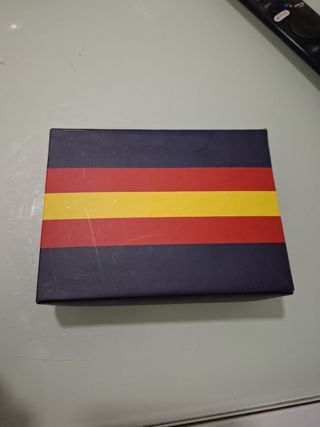 Billetera Negra con Tiras Bandera España