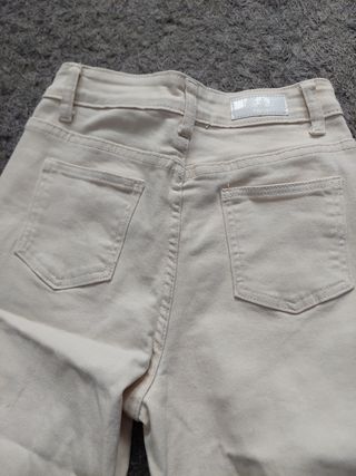 Vaqueros mujer beige T/S corte recto