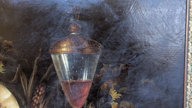 Bodegón de frutas y cesta