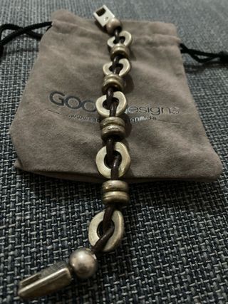 Pulsera Plata Antigua GOOD DESIGNS Cuero
