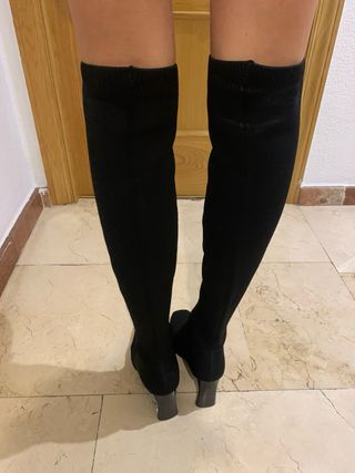 Botas mosqueteras elásticas negras