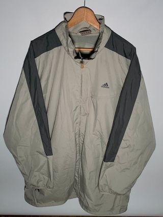 Chaqueta Adidas vintage, cortavientos retro gris