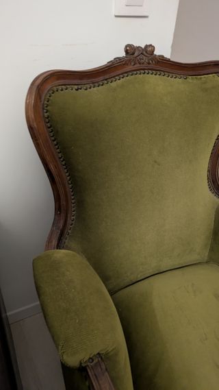 Butaca vintage terciopelo verde