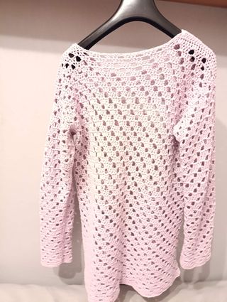 Jersey crochet rosa hecho a mano