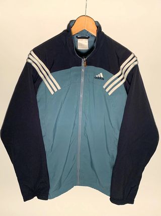 Chaqueta Adidas vintage, cortavientos retro azul