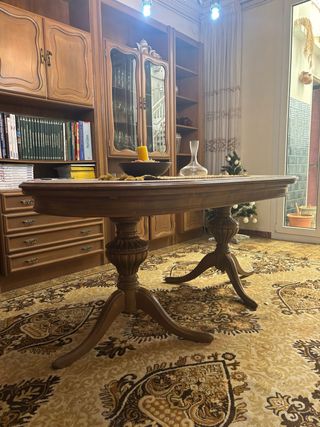 Mesa y mueble de madera vintage