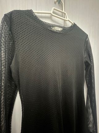 Vestido negro Stradivarius fiesta S