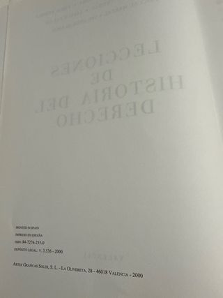 Lecciones de Historia del Derecho