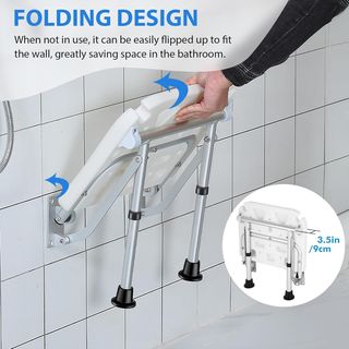 Silla Ducha Plegable Pared con Asa