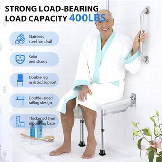 Silla Ducha Plegable Pared con Asa