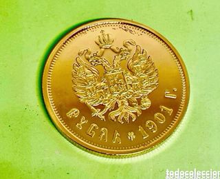 Moneda Oro puro Nicolás I 1901