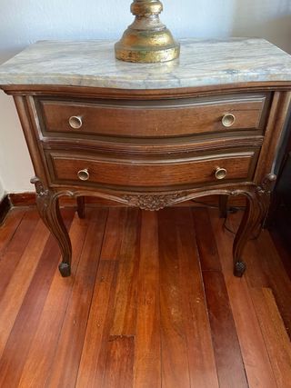 Mesitas de noche madera y mármol