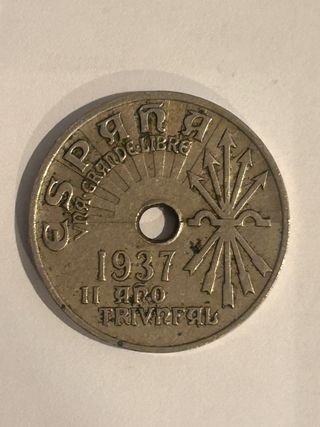 Moneda 25 cts España 1937