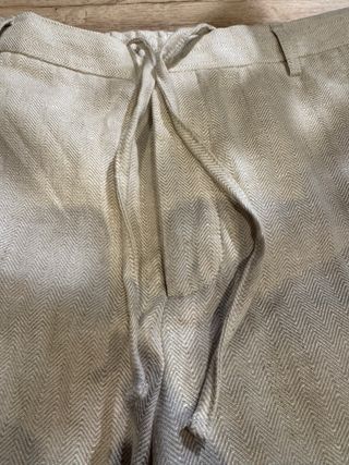 Pantalones Lino Hombre Zara Beige
