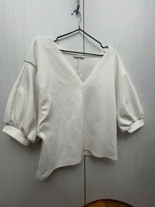Jersey blanco mangas cortas