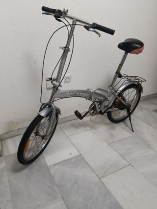 Bicicleta plegable Racer plateada