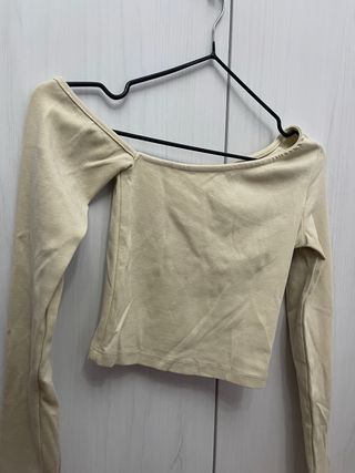 Jersey fino asimétrico beige