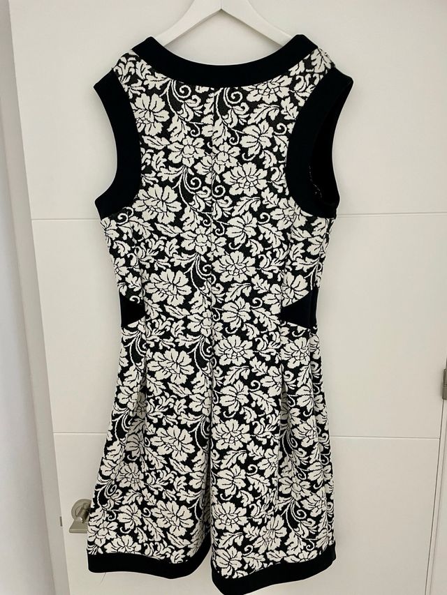 Vestido mujer Trucco floral negro y blanco