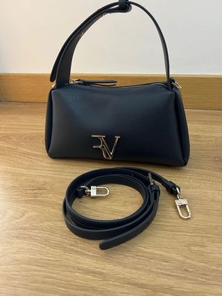 Bolso bandolera Roberto Verino azul y dorado