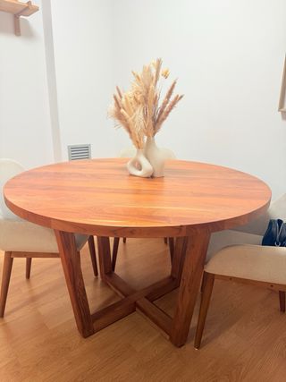 Mesa redonda Nahla madera acacia 120cm