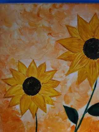 Quadro girasoli dipinti a mano