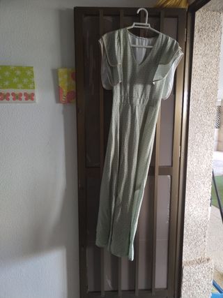 Vestido largo primavera volantes hombros