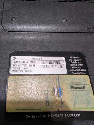 HP Pavilion dv6 2090-es Portátil
