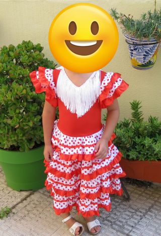 2 Trajes de Sevillana rojo y blanco