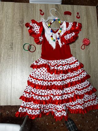2 Trajes de Sevillana rojo y blanco