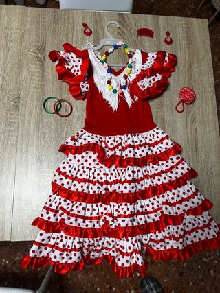 2 Trajes de Sevillana rojo y blanco