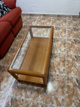 Mesa de centro madera y cristal