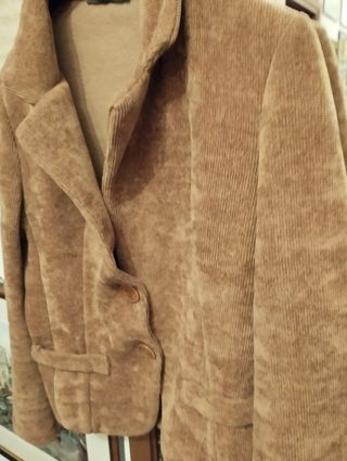 Blazer monopetto in velluto marrone