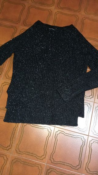 Maglia Lurex Nera Argento