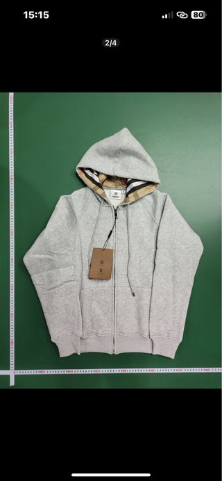 Sudadera Burberry Gris con Capucha