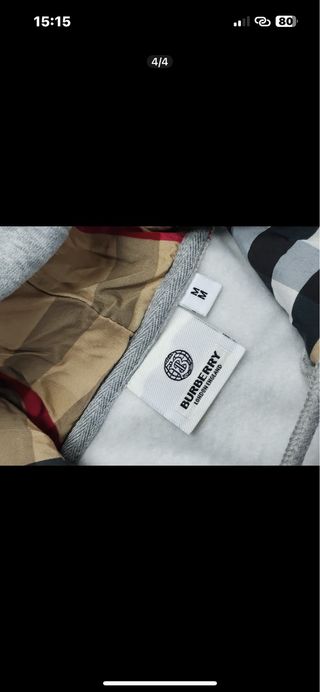 Sudadera Burberry Gris con Capucha