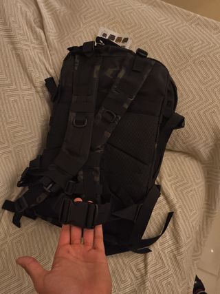 Mochila Militar Negra con estampado verde de 45L