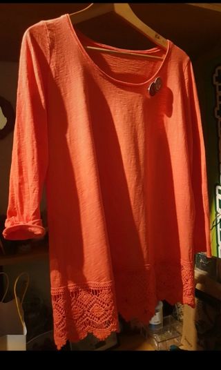 Camiseta de algodón naranja